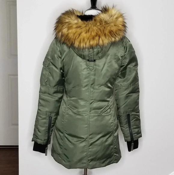 S13 Urban Outfitters Eskimo Faux Fur Trim Down Parka Winter Coat XS - Picture 4 of 12